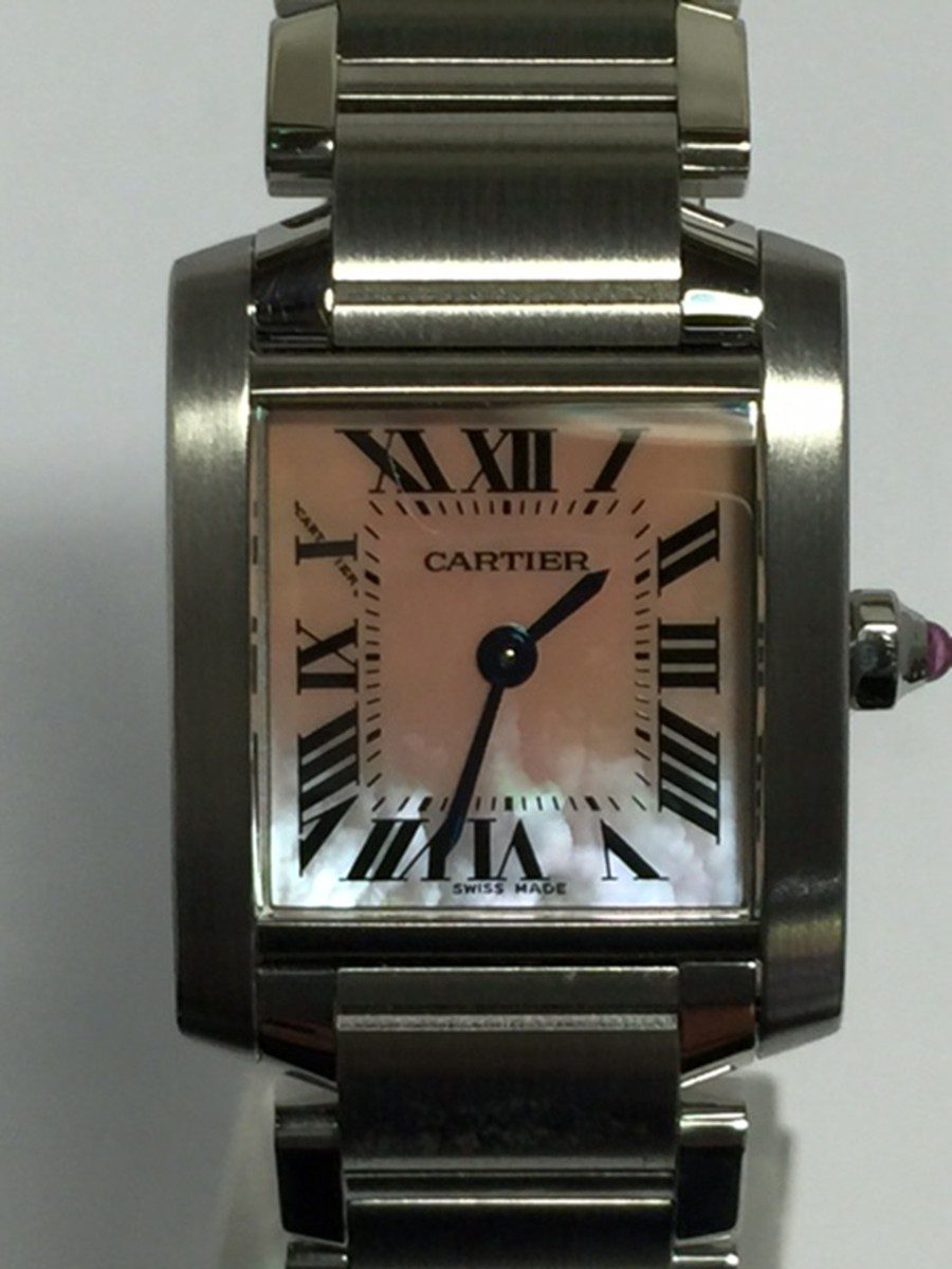 Cartier Tank Francais with Rose Mother-of-Pearl dial Model No: W51028Q3