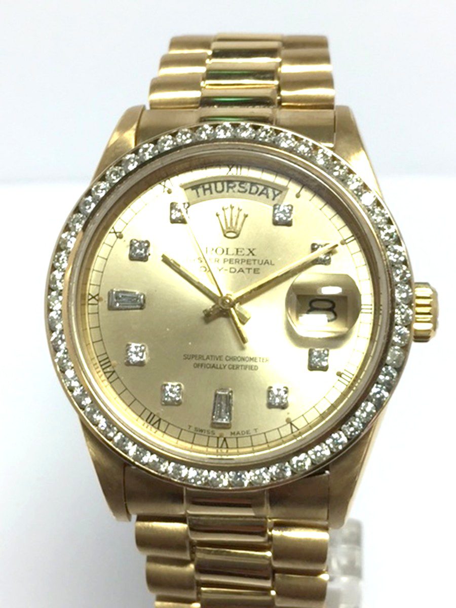 Rolex Day-Date watch with Presidential style Bracelet Diamond Dial & Bezel Ref: 18038